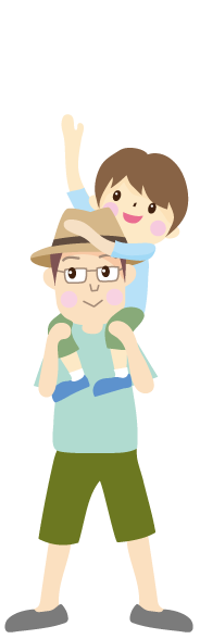 親子でぶどう狩り